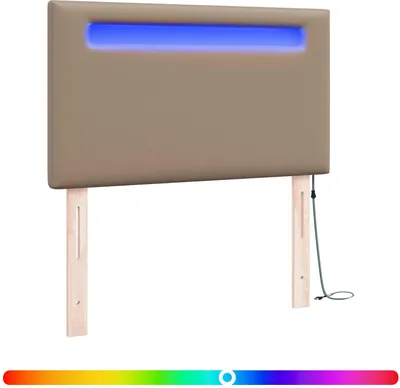 Produktbild von vidaXL LED Kopfteil Cappuccino 90 cm Kunstleder