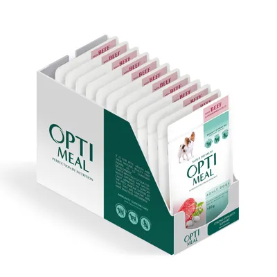 Produktbild von Optimeal Hunde-Nassfutter Rind & Cranberry in Gelee, 12x100 g