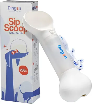 Productafbeelding van Hondenwaterfles. Draagbare waterfles voor honden, 286 ml, met bediening met één hand en een dispenser voor afvalzakjes