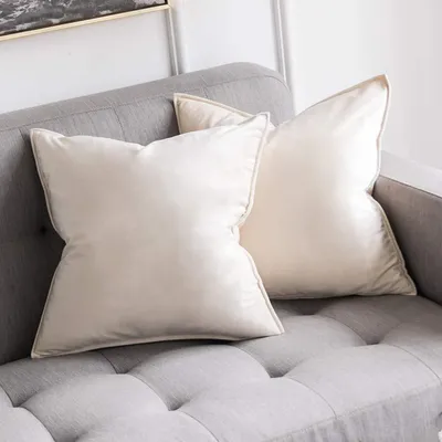 Produktbild von Kissenbezüge Samt 50x50 cm Creme Weiß 2 Stück