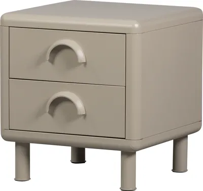 Zdjęcie produktu dla Drawer Rune, Stolik nocny, Beżowy, 2 szuf., Aluminium, Metal, Rune, 420 mm