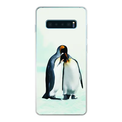 Produktbild von MuchoWow® Handyhülle Schutzhülle Hülle für Samsung Galaxy S10 Plus Pinguine - Schnee - Familie Silikon Softcase Handy Hülle - Schutzhülle