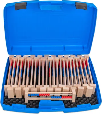 Produktbild von Betzold Klassenset Echtholz-Rechenrahmen für ZR bis 20, Farbe: rot/blau