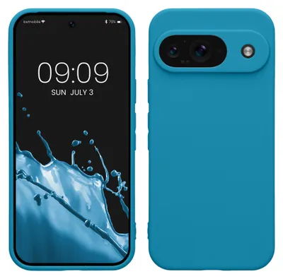 Produktbild von kwmobile Handyhülle für Google Pixel 9 Hülle - weiches Handy Silikon Case - Schutzhülle Cover - Karibikblau