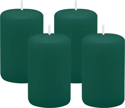 Produktbild von 4er Set Adventskranzkerzen Dunkelgrün Ø 50 x 80 mm