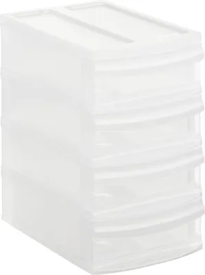 Produktbild von Rotho Schubladenbox Tower Systemix XS 4 Schübe transparent
