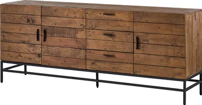 Produktbild von home24 Sideboard mit 3 Türen - Akazie Massiv / Metall