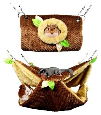 Produktbild von Kleintierhängematte und Tunnel für Hamster, Zuckergleiter, Eichhörnchen und andere kleine Haustiere