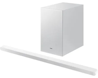 Produktbild von Samsung HW-S711D, 3.1 Kanäle, Dolby Digital Plus, Dolby TrueHD, Adaptiv, Game Pro, Nacht, Standard, Surround Sound Erweiterung, Kabellos, Weiß, AAC, AIFF, ALAC, FLAC, MP3, OGG, WAV