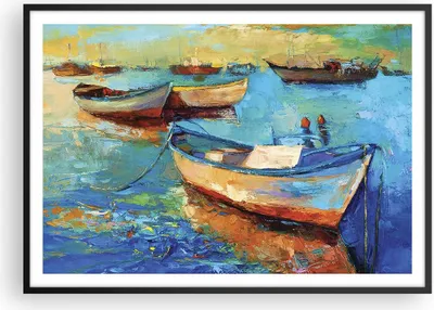 Produktbild von Gerahmtes Poster - Schwarzer Rahmen - £ódŸ Hafen Bunt - 100x70 cm - Wand Bild - Wanddeko - Wandbilder - Kunstposter - Wandposter - Bilderrahmen - Bilder - Kunstdruck - Wandbild - P2BAA100x70-4160