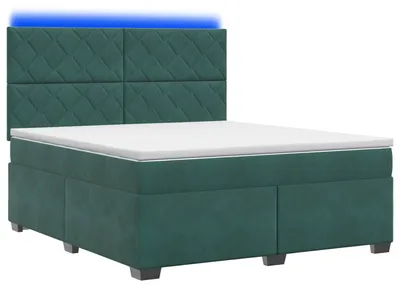 Immagine prodotto di Letto a molle con materasso verde scuro 140 x 200 cm in velluto