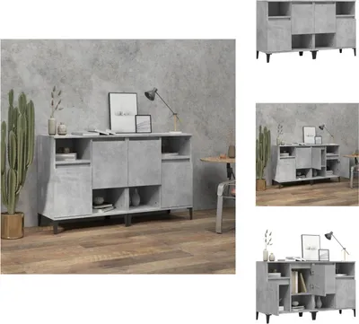 Immagine prodotto di vidaXL Credenze 2 pz. Grigio cemento 60x35x70 cm materiale a base di legno - Credenze