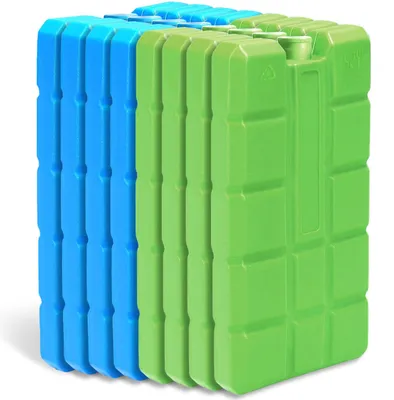 Productafbeelding van Herbruikbare koelaccu's, 8 stuks, 200 ml per stuk, groen, voor koelboxen