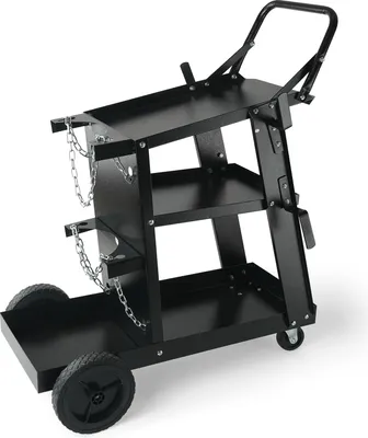 Produktbild von VEVOR Schweißwagen 3 Ablageflächen Schweißmobil Max. 168-181kg Wagen für Schweßgeräte mit 2 Gasflaschenhalterung Ideal für Handschweißen Schutzgasschweißen Argon-Lichtbogenschweißen