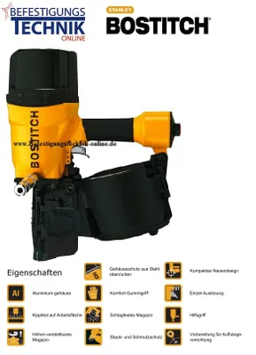 Zdjęcie produktu dla Gwoździarka pneumatyczna Bostitch N512C-2-E 100-130mm do gwoździ w zwojach