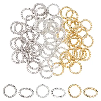 60x geschlossene gelötete Sprungringe 8 mm 18 Gauge Messing 3 Farben