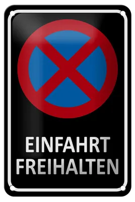 Produktbild von Blechschild Hinweis 12x18cm Einfahrt freihalten
