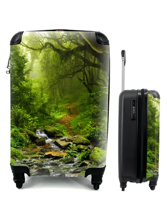 Produktbild von MuchoWow® Koffer Handgepäck Trolley Rollkoffer Kleine Reisekoffer mit 4 Rollen - Natur - Wasser - Dschungel - Wald - Tropisch - Cabin Size < 55x40x23 cm & 55x40x20 cm - Fotokoffer - Kabinenkoffer - Boardgepäck - Reise-Box - Reisekoffer - Reisegepäck - Koffer mit Bild - Trolley für Kinder