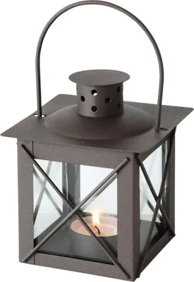 Produktbild von Laterne FAROL dunkelbraun H13cm Tischlaterne für Teelichter al Farmhouse
