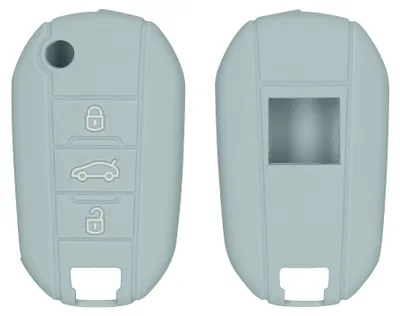 Immagine prodotto di Custodia per chiavi kwmobile per Peugeot Citroën con 3 pulsanti e chiusura a scatto - Custodia in silicone per chiavi dell'auto - Custodia protettiva per chiavi