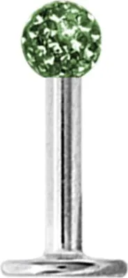 Produktbild von Karisma Labret Lippen Piercing Titan G23 Mit Kristall Elements 3mm Beschichtet- Peridot CJLSN05P - 8.0 Millimeter