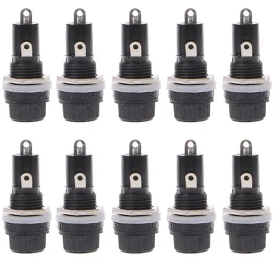 Sicherungshalter 10A 250V, 10 Stück, 5x20mm, Panelmontage
