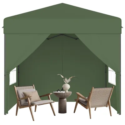Image de YRHome : pavillon de jardin pop-up 2,5 x 2,5 m, montage rapide à un bouton, imperméable et résistant aux UV, avec 4 parois latérales, sac de transport inclus – Vert