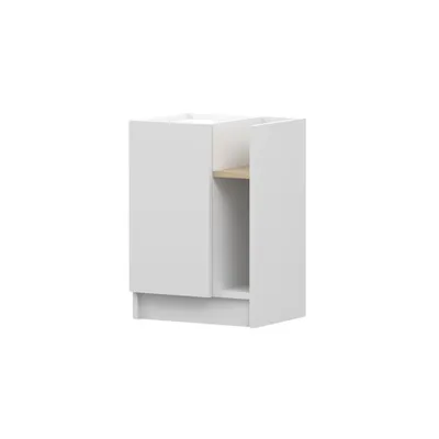 Image de Table de chevet SEVILLA L, chambre à coucher, table de chevet 40 cm, blanc/blanc, sans poignées