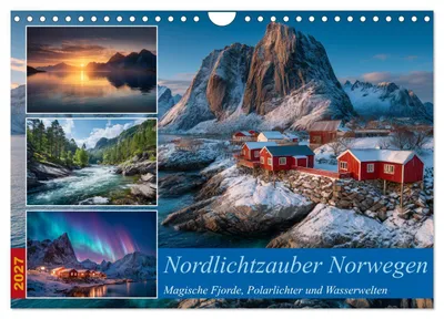 Produktbild von Nordlichtzauber Norwegen (Wandkalender 2027 DIN A4 quer), CALVENDO Monatskalender