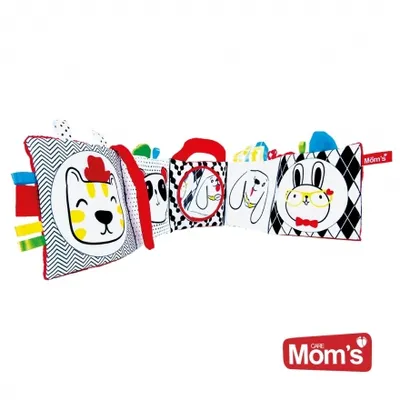 Produktbild von Mom's Care Babybuch Schwarz-Weiß mit Spiegel - Sensorisches Spielzeug