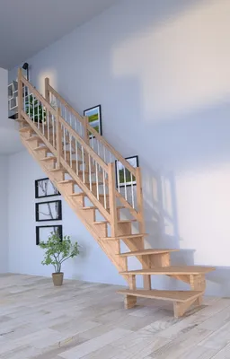 Produktbild von Holztreppe Lindos (Eiche) in  1/4 gewendelter Ausführung links-100 cm-Holz-Edelstahl Geländer-beidseitig-ohne Setzstufen