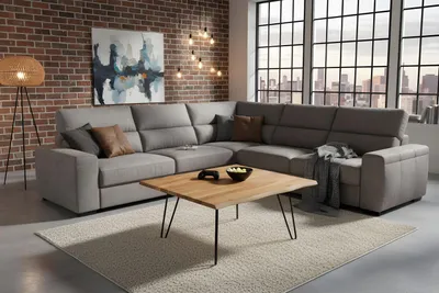 Produktbild von Couchtisch Baumkante 90 x 90 cm Akazie natur Hairpin Gestell Quintus