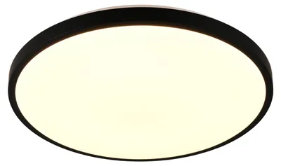 Image de Plafonnier LED, noir, télécommande, dimmable, D 49cm
