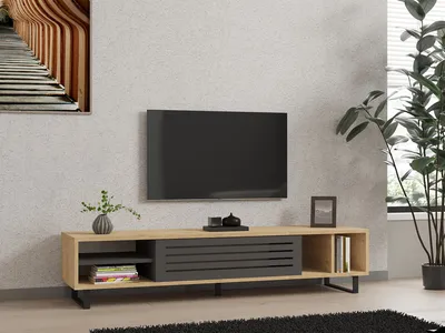Produktbild von Skye Decor, Safir- Safir ALS, Saphir|,Anthrazit, TV-Schränke, 35x160x40 cm, 100% Melaminbeschichtete Partikelplatte
