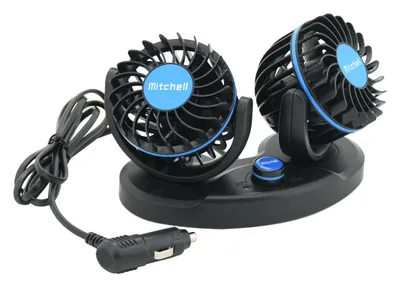 Produktbild von Compass 07226 - Ventilator Mitchell DUO 2x85mm 12V auf dem Amaturenbrett