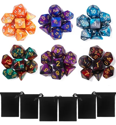 Produktbild von Mehrseitige Würfel – 42 Stück – Acryl – Für Rollenspiele und Brettspiele