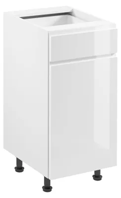 Produktbild von ARBOR Unterschrank mit Schublade – Breite 40 cm, Hochglanzweiß/Weiß, rechte Ausführung