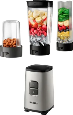 Produktbild von Philips Daily Collection HR2604/80, Tischplatten-Mixer, 1 l, Eis-Crusher, 0,85 m, 350 W, Schwarz, Edelstahl