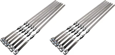 Produktbild von Krumble Grillspieße - 12er Set - Fleischspieße - Gemüsespieße - Kebabspieße - BBQ-Spieße - Edelstahl - Silber