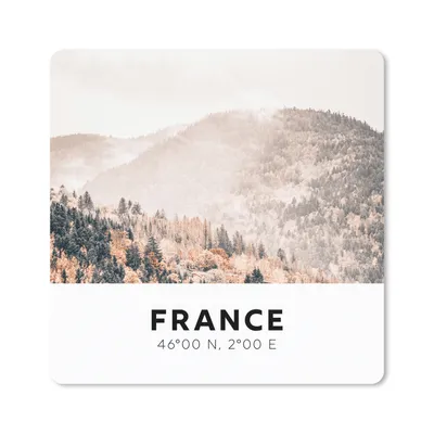 Produktbild von MuchoWow® Mauspad Mousepad Frankreich - Bäume - Nebel 20x20 cm - Mousepads - Maus Mat - Pad - Mausunterlage - Desk Mat - Bureauartikeln