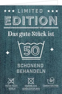 Produktbild von 50. Geburtstag große A4 XXL Karte mit Umschlag Limited Edition Schonend behandeln
