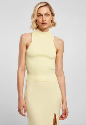 Obrázek produktu pro Dámské tílko Urban Classics Ladies Short Rib Knit Turtleneck Top softyellow - M