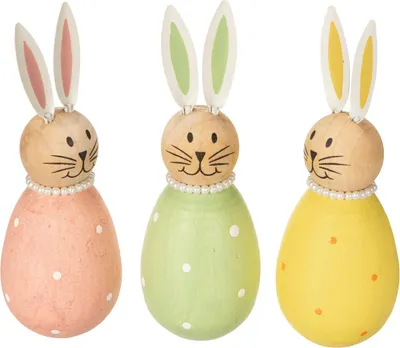 Produktbild von Dekorative Hasenfiguren für Frühlings- und Osterdekoration, 3 Stück