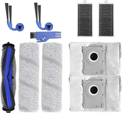 Produktbild von 10-teilige Zubehörset für Ecovacs - Staubsauger - mit Hauptborstel, Schwabbelrollen, Staubbeuteln, HEPA-Filtern und Seitenborsteln für Optimalen Sauberkeitsservice