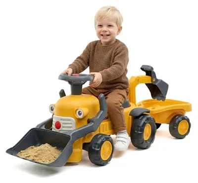 Immagine prodotto di Trattore a motore Falk Komatsu con benna per escavatore e rimorchio per 1-3 anni