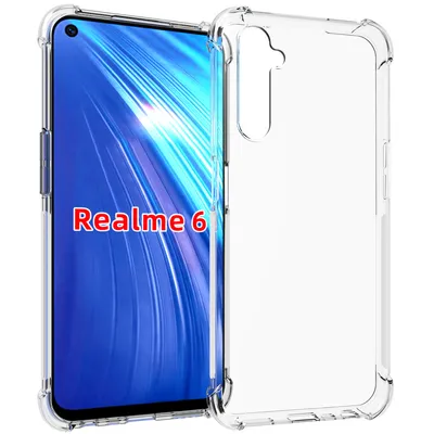 Immagine prodotto di OPPO Realme 6 Custodia, paraurti trasparente in TPU morbido, custodia protettiva antiurto per OPPO Realme 6