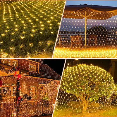 Obrázek produktu pro Jopassy LED světelná síť dekorace světelná záclona pohádková světla svatební pohádková světla osvětlení oken 8 režimů IP44 pro vánoční párty teplá bílá 3x2M
