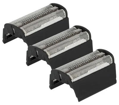Produktbild von vhbw 3x Doppelscherfolie kompatibel mit Braun 370, 380, 350, 360, 390cc Elektrorasierer + Rahmen, schwarz