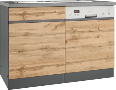 Produktbild von Held Möbel Spülenschrank inkl Spüle PISA BxTxH 120 x 60 x 86 cm wildeiche matt zerlegt Anschlag reversibel 667.6310