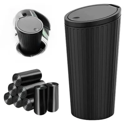 Obrázek produktu pro Automatický odpadkový koš, vodotěsný, s víkem, včetně 8 rolí pytlů na odpad, materiál: ABS+PP